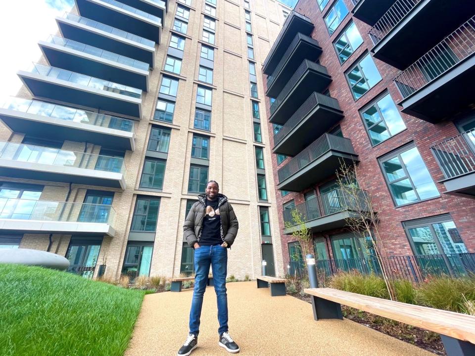 Ticks all the boxes: Chinedu Okafor spotted his new home from a DLR train, using Help to Buy to snap up a two-bedroom apartment