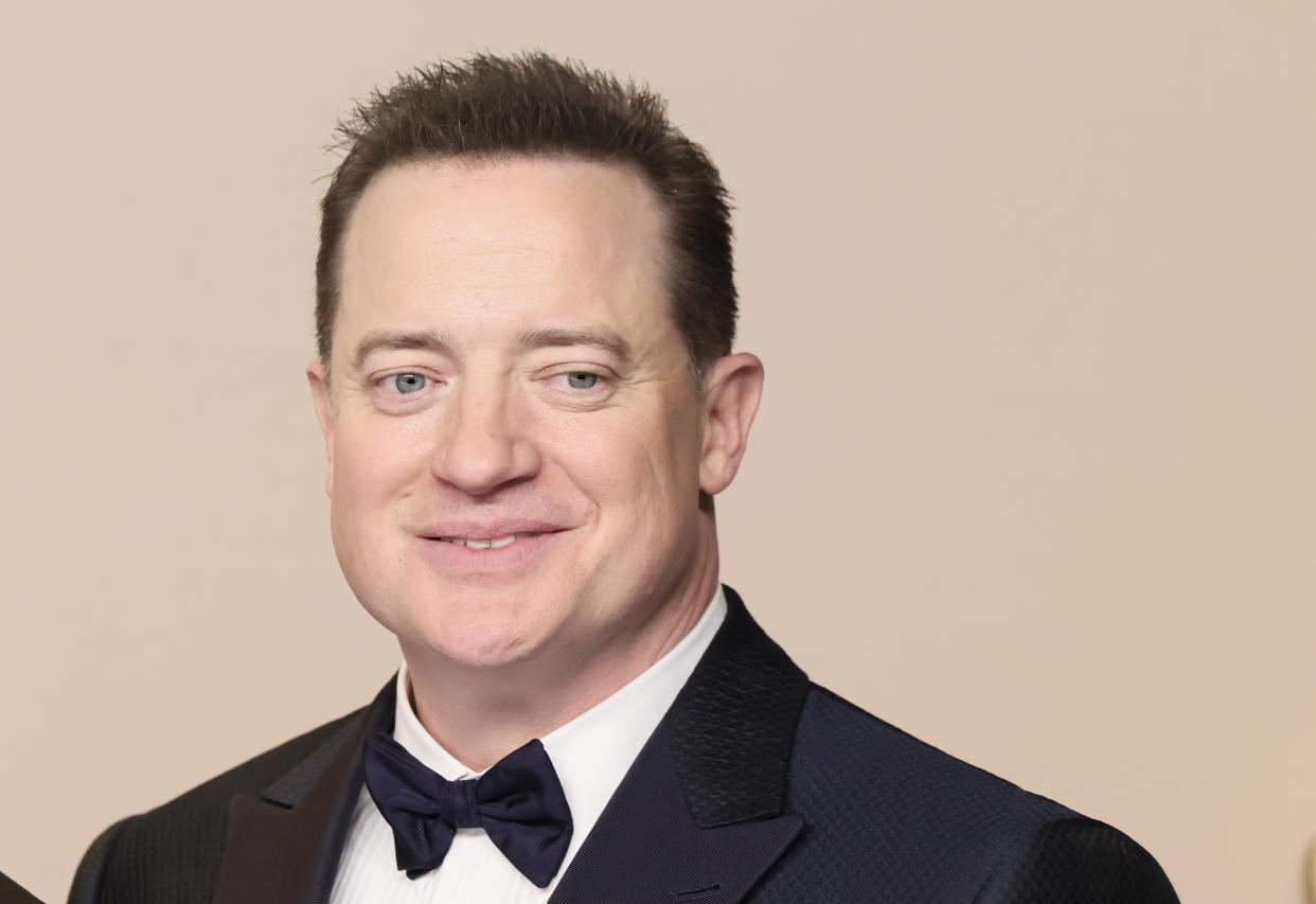 HOLLYWOOD, CALIFORNIA - MARCH 10: Brendan Fraser poses in the press room during the 96th Annual Academy Awards at Ovation Hollywood on March 10, 2024 in Hollywood, California. (Photo by Rodin Eckenroth/Getty Images)