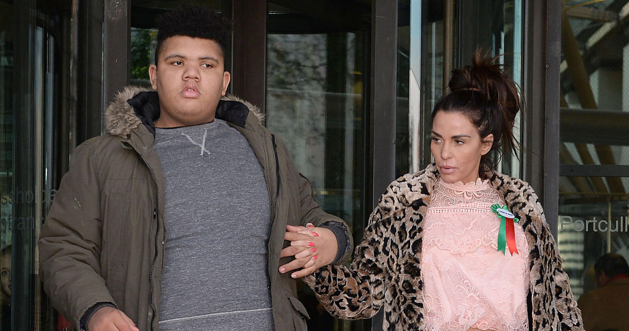 Price with her 16-year-old son Harvey Price. (PA Images)