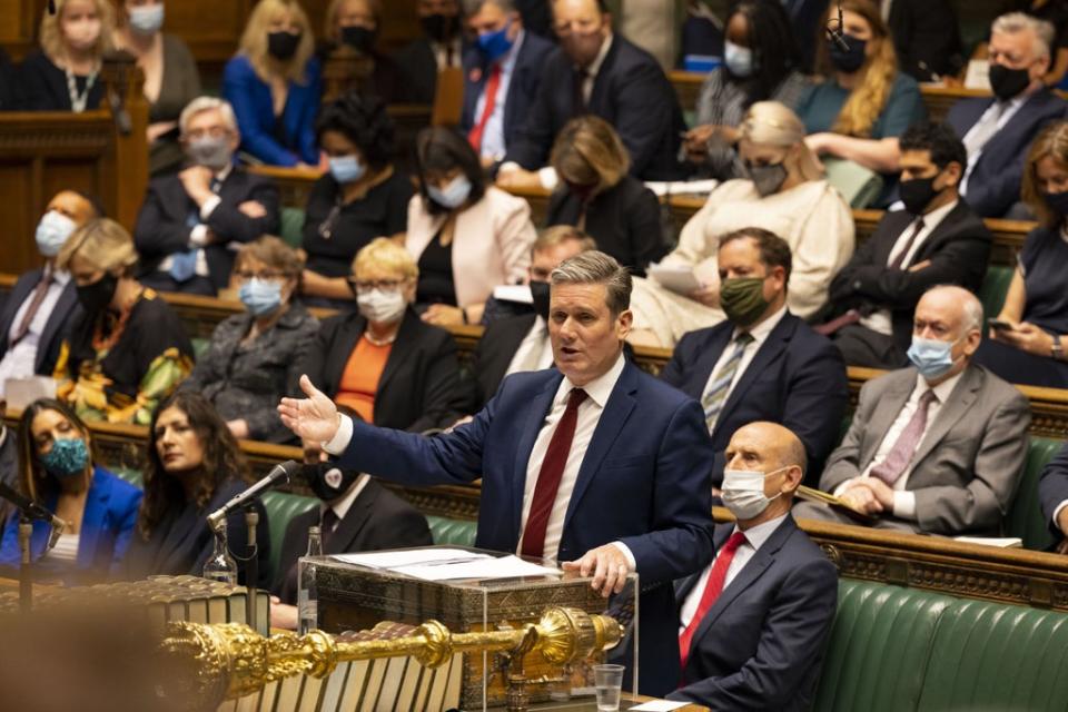 Labour leader Sir Keir Starmer speaking during the debate (UK Parliament/Roger Harris/PA) (PA Media)