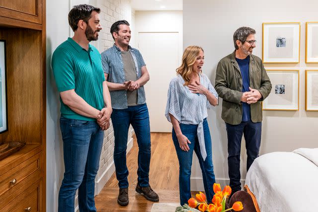 <p>HGTV</p> Ray Romano surprises his longtime assistant Christy with a bedroom and bathroom makeover alongside Drew and Jonathan Scott.