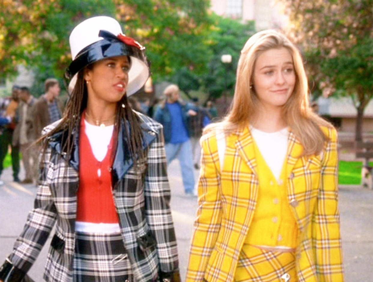 Stacey Dash (as Dionne Davenport), and Alicia Silverstone (as Cher Horowitz) in 'Clueless'. (Photo by Paramount/CBS via Getty Images)