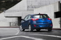 In addition to the popular sedan, Hyundai is adding coupe and hatchback variants of the Hyundai Elantra for 2013. The 2013 Elantra GT is the lightest C-segment five-door hatchback stateside, tipping the scales at 2,784 lbs—175 pounds lighter than the Ford Focus and 222 lbs pounds lighter than the Volkswagen Golf. The weight savings come at no expense of practicality, either; it touts the best passenger and cargo volume in its class.