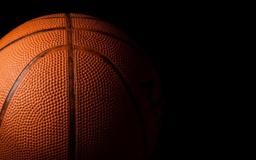 Closeup of basketball.