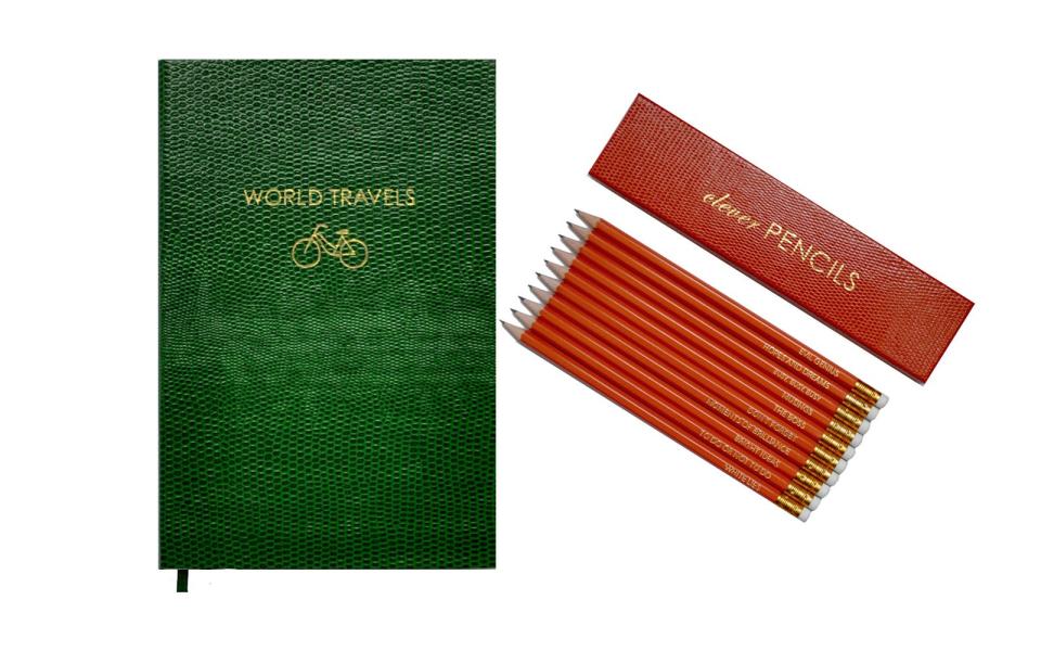 Sloane Stationery World Travels Pocket Notebook & Clever Pencils