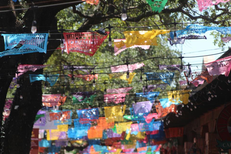 Cinco de Mayo is an internationally celebrated holiday. pictured: celebratory tapestry for Mexican fiesta