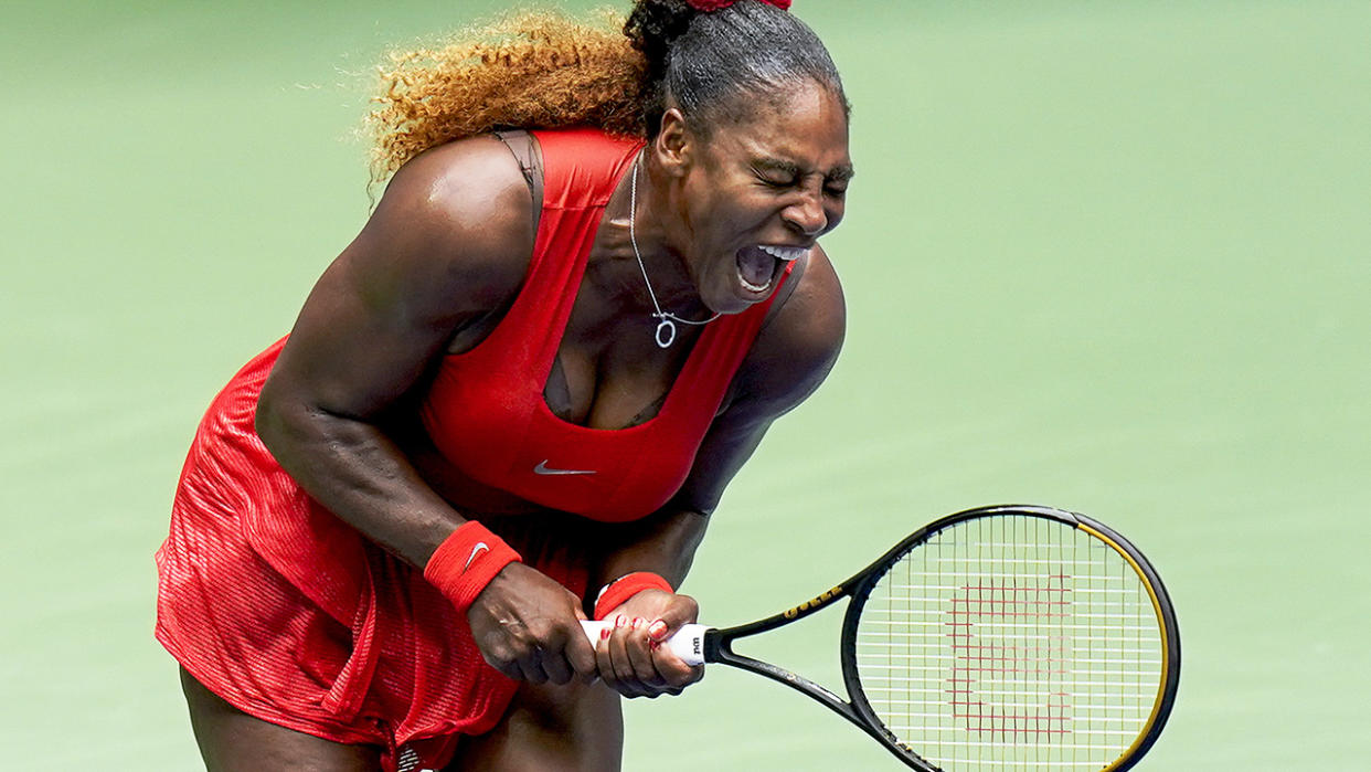 Serena Williams, pictured here in action during her match against Tsvetana Pironkova at the US Open.