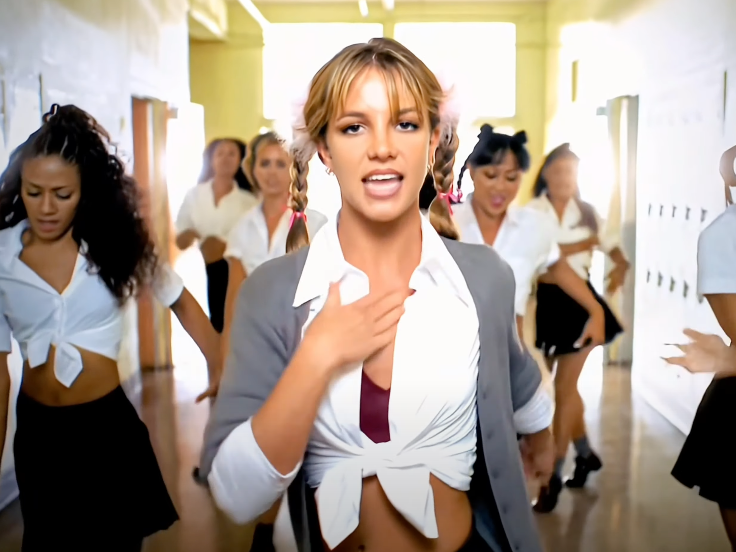 Britney Spears in the music video for "Baby One More Time"