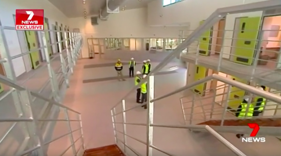 The facility, which will house 500 maximum-security inmates, will be finished in April. Source: 7 News