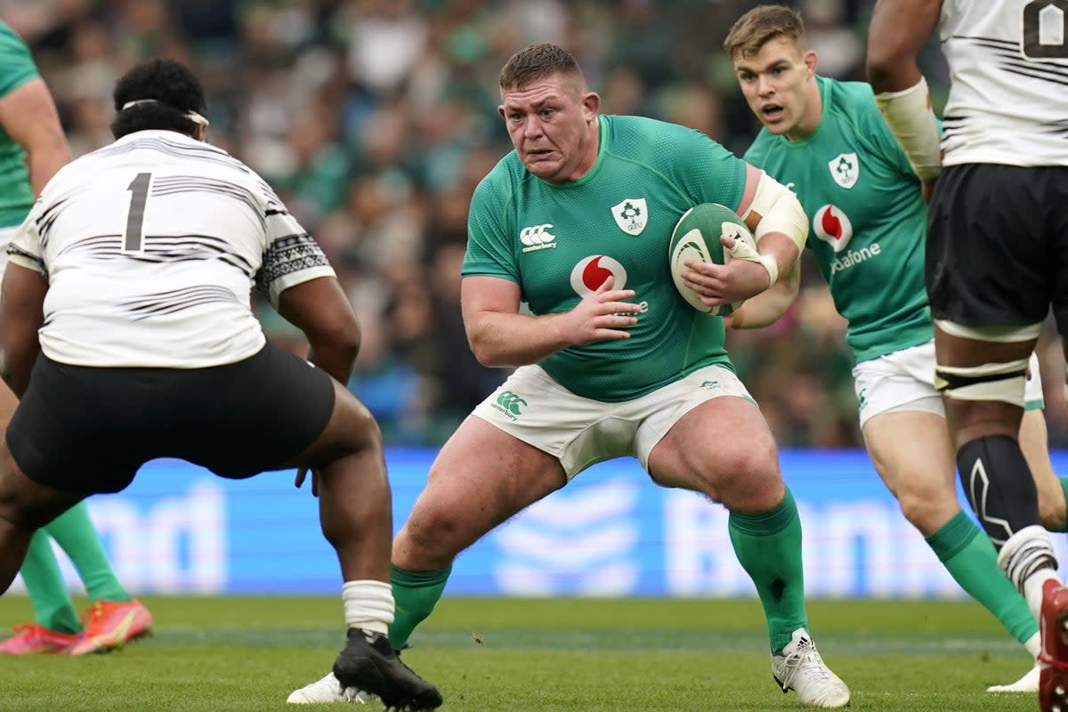 Tadhg Furlong, with ball, has not played since December (Niall Carson/PA) (PA Wire)