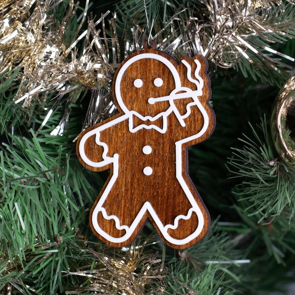 Gingerbread Man Smoking A Joint Christmas Ornament