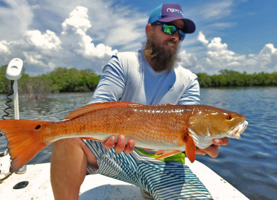 Joey Anderson of Ocala caught this 26-inch redfish on a live shrimp while fishing in Crystal River with Capt. Marrio Castello, of Tall Tales Charters on Tuesday.