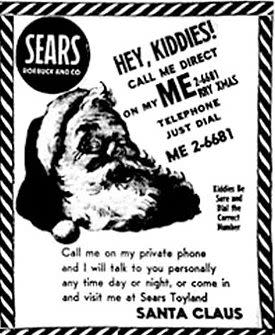 The 1955 Sears ad that helped start the NORAD Tracks Santa program.