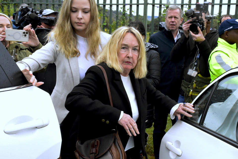 June Steenkamp, the mother of Reeva Steenkamp is photographed at the Atteridgeville Prison where the parole hearing for Oscar Pistorius is being held, in Pretoria, South Africa, Friday, March 31, 2023. The parents of Reeva Steenkamp, the woman Oscar Pistorius shot dead 10 years ago, will oppose the former Olympic runner's application for parole, their lawyer said Friday. (AP Photo/Frans Sello waga Machate)