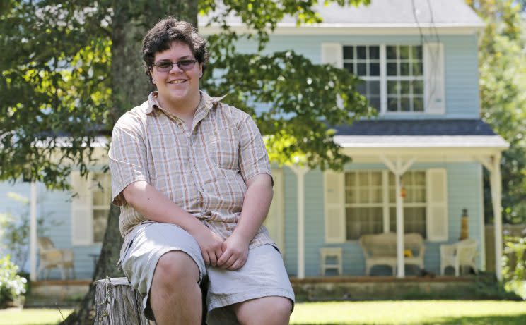 Transgender high school student Gavin Grimm in front of his home in Gloucester, Va., Aug. 22, 2016. (Photo: Steve Helber/AP)