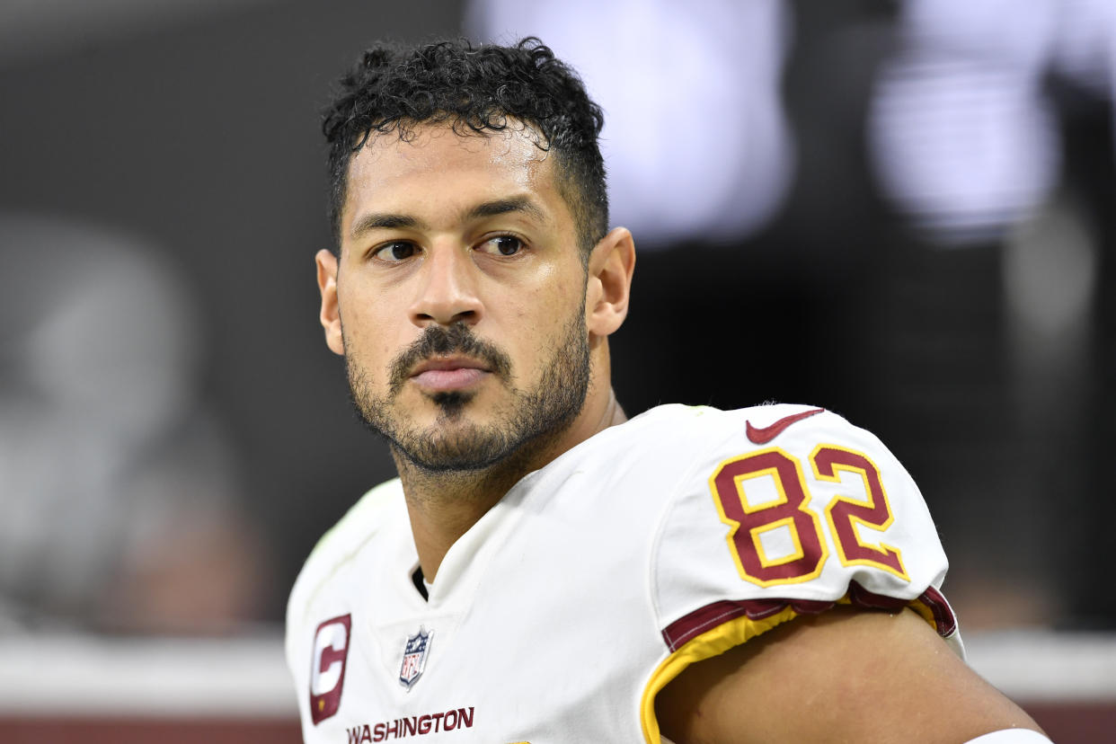 Washington Commanders TE Logan Thomas understands why Terry McLaurin is holding out. (Photo by Chris Unger/Getty Images)