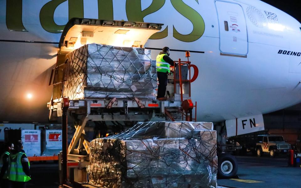 Shipments of the AstraZeneca vaccine arrive in Mexico City - Manuel Velasquez