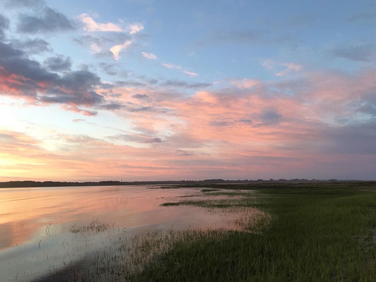 sunset walk on assateague island