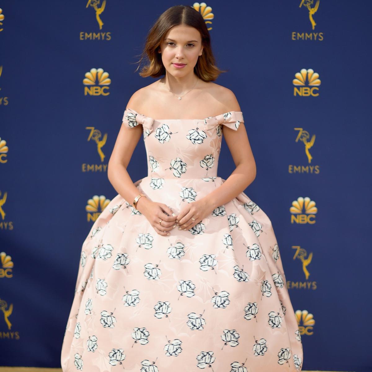 Millie Bobby Brown Wears Calvin Klein to the 2017 Emmy Awards