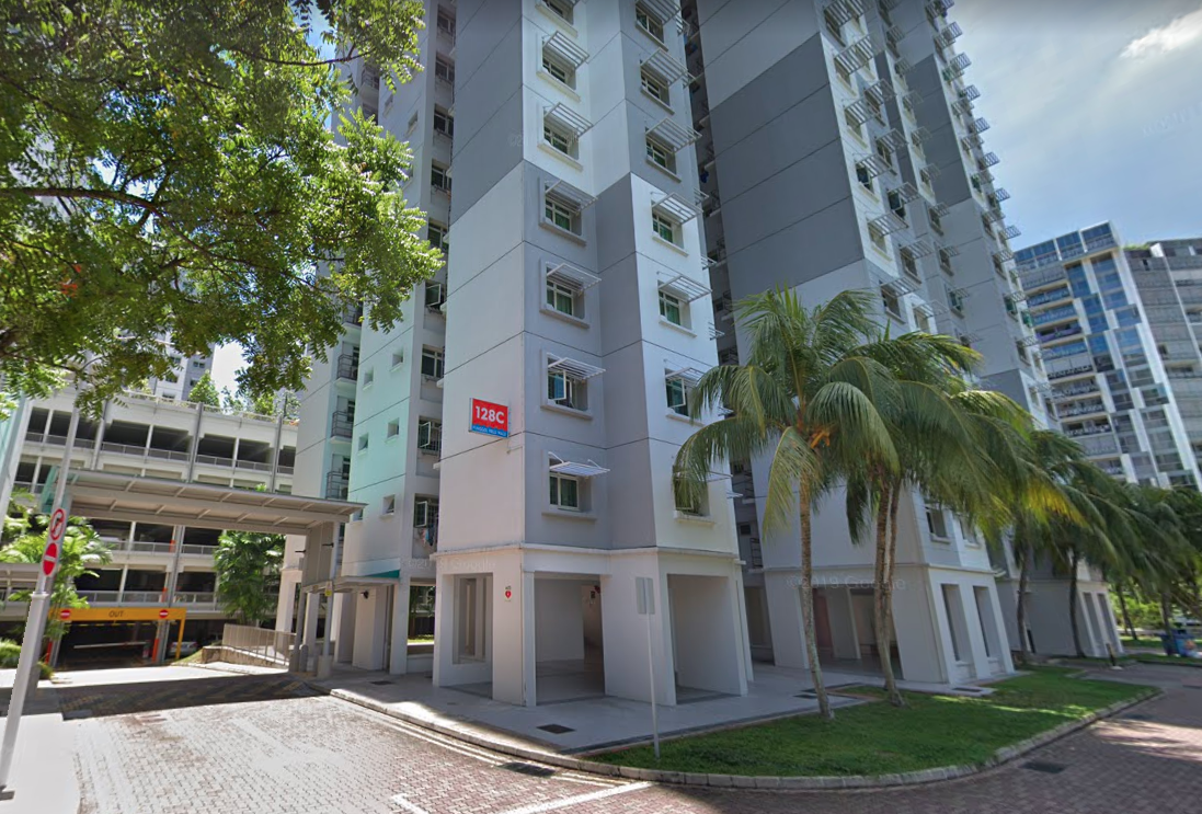 The offence took place within the vicinity of Block 128C Punggol Field Walk. PHOTO: Screenshot from Google Street View