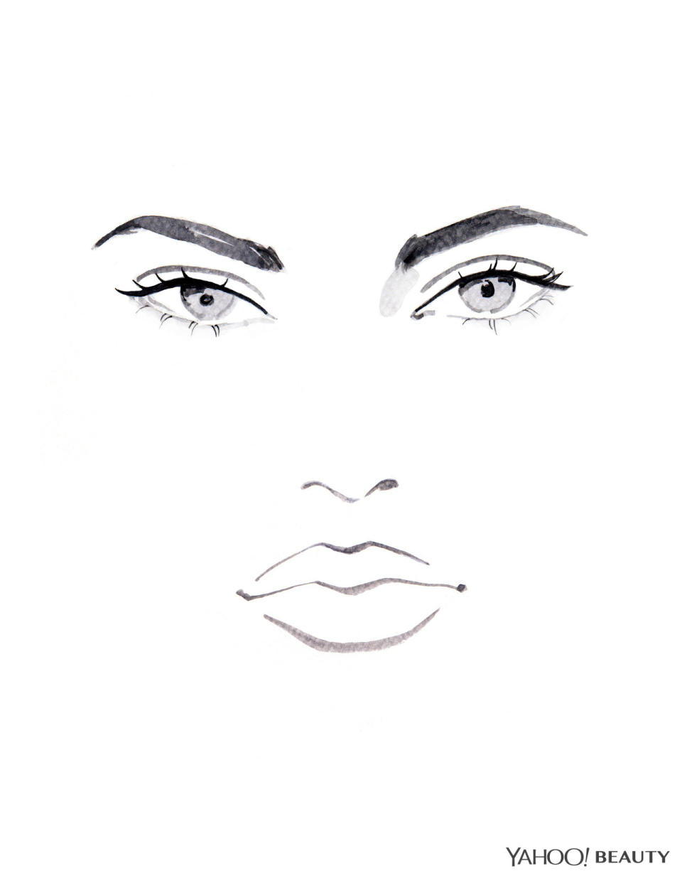 Нарисованное лицо девушки для макияжа