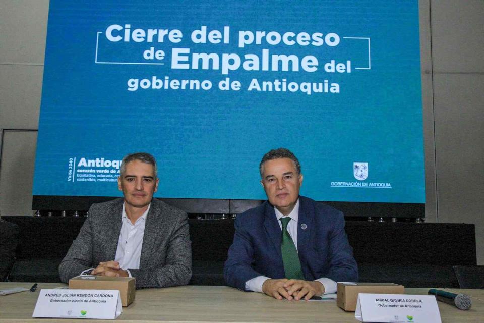 Andrés Julián Rendón y Aníbal Gaviria concluyeron el empalme en Anioquia. Foto: Cortesía