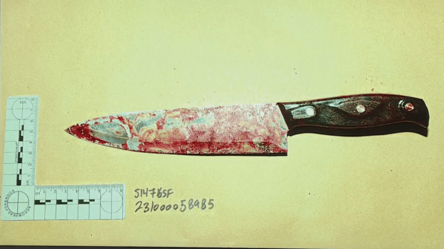 Photo of the knife recovered at the scene of the officer-involved shooting (LVMPD)