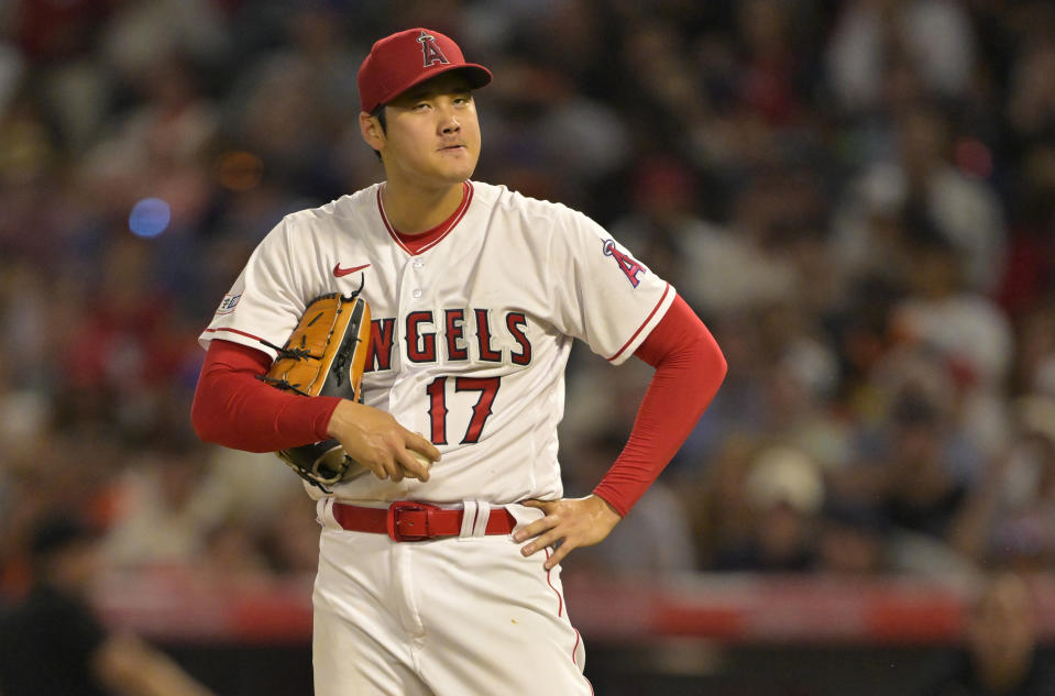 天使大谷翔平二刀流上陣，並幫助天使成功擊敗巨人。（MLB Photo by Jayne Kamin-Oncea/Getty Images）