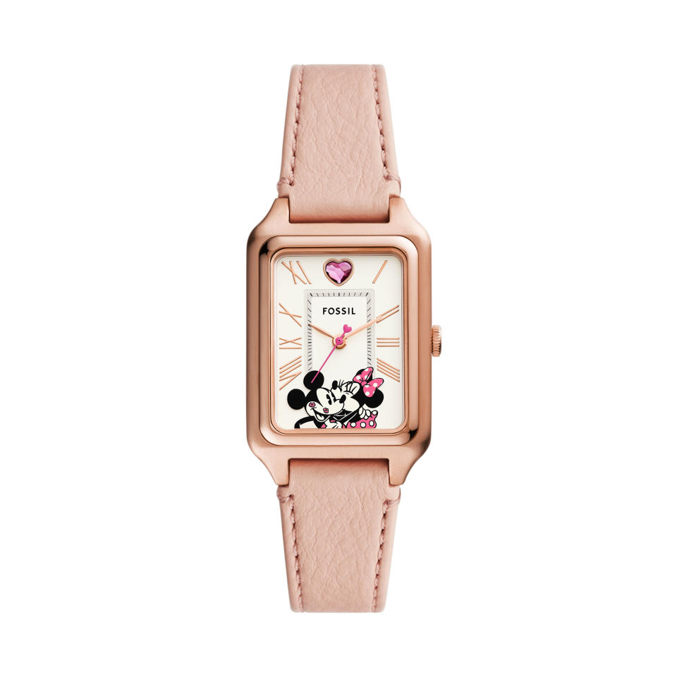 mickey mouse, minnie mouse, fossil x disney valentines day collection 