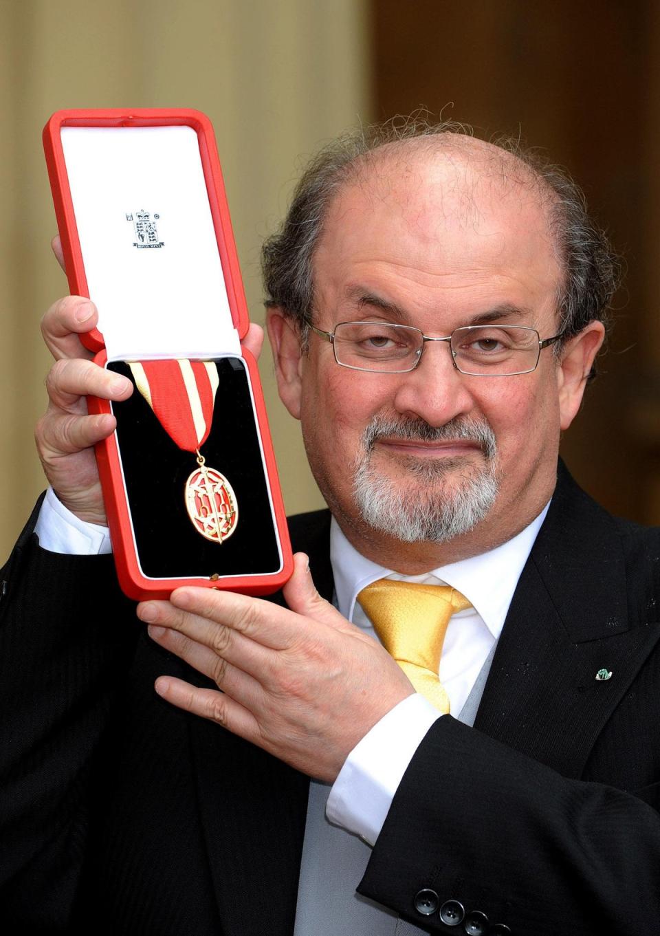 Sir Salman Rushdie after receiving his knighthood from the Queen in 2008 (John Stillwell/PA) (PA Archive)