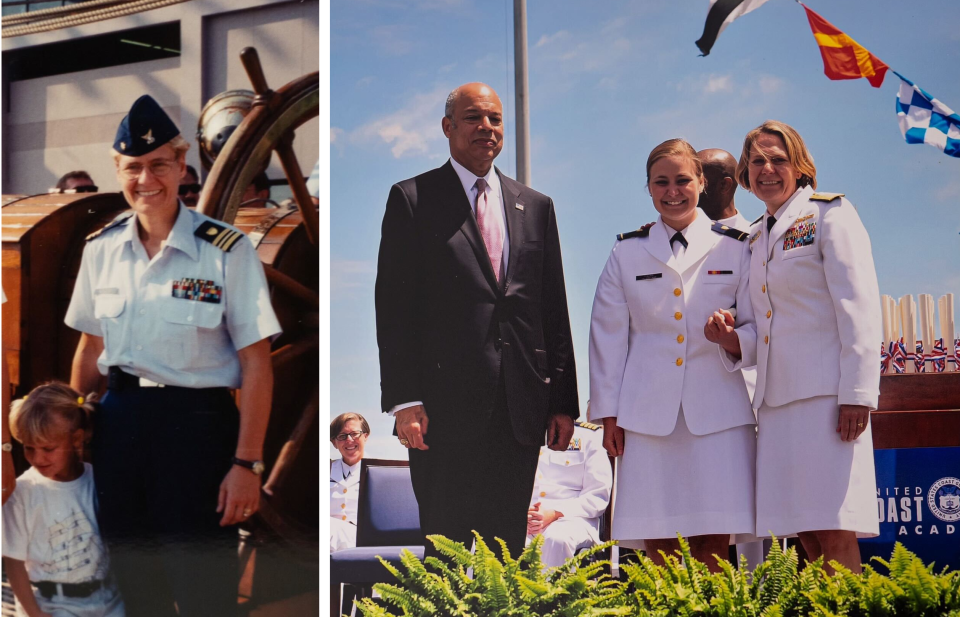 Coast Guard Commandant Linda Fagan, with daughter, Aileen. / Credit: Provided by U.S. Coast Guard