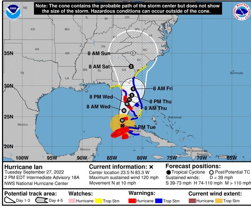 2 p.m. Hurricane Ian update