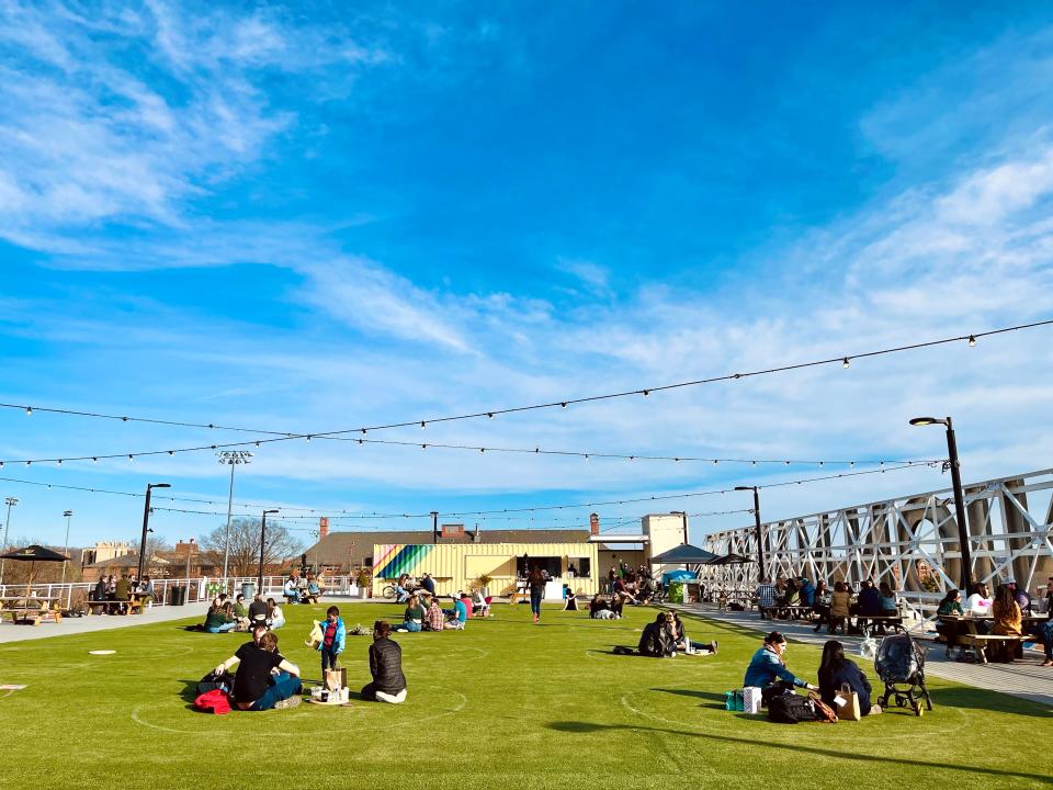 The faux-grass-covered Hi-Lawn sits on top of Union Market