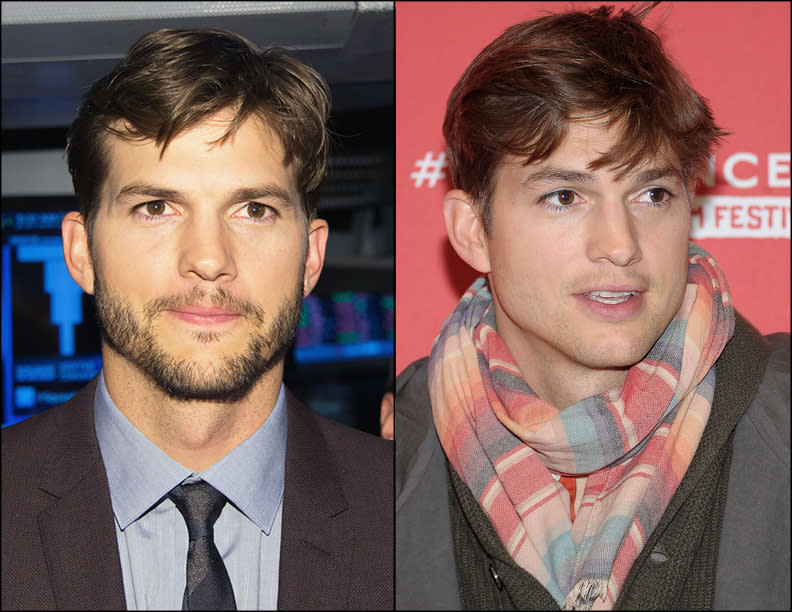 Another factor to consider: the jawline. While a beard can mask double chins, they also hide an angular jaw like Kutcher’s.