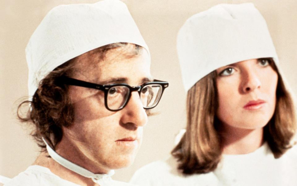 Woody Allen and Diane Keaton in sci-fi comedy Sleeper (1973), in which 'orgasmatron booths' are used to replace sex - Alamy 