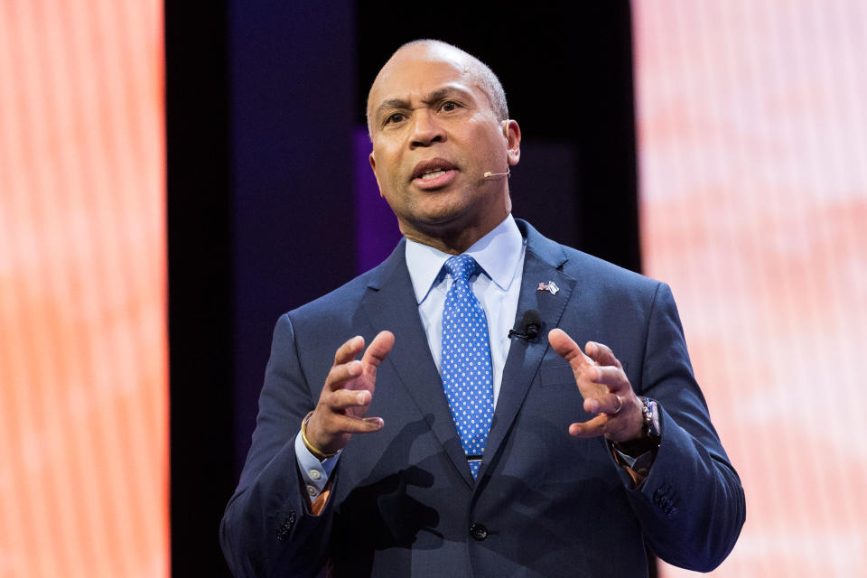 Deval Patrick, former governor of Massachusetts, speaking at the AIPAC (American Israel Public Affairs Committee) Policy Conference in 2018. (Photo: Michael Brochstein/SOPA Images/LightRocket via Getty Images)