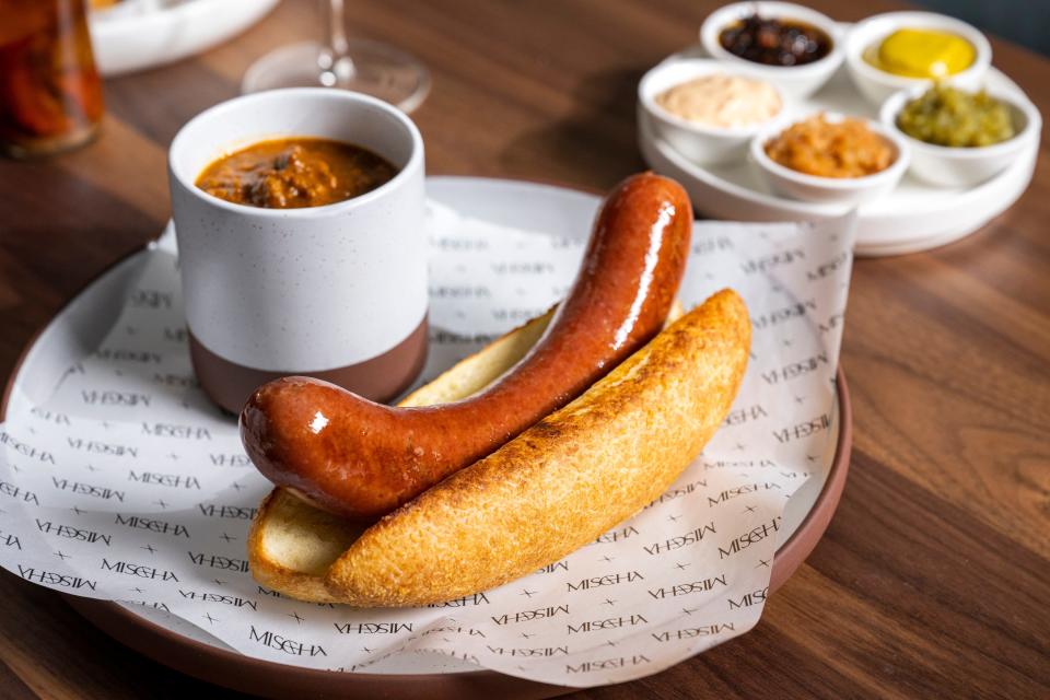 The $29 hot dog on the menu of the new restaurant Mischa in midtown Manhattan.