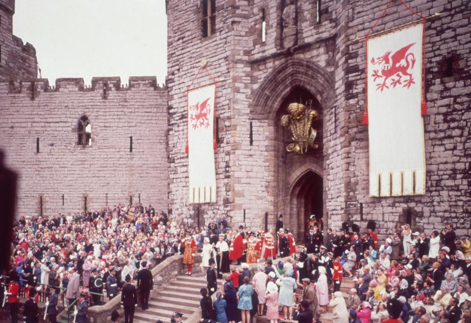 1st July 1969:  The investiture of Charles, Prince of Wales, at Caernarvon Castle.  (Photo by Hulton Archive/Getty Images)