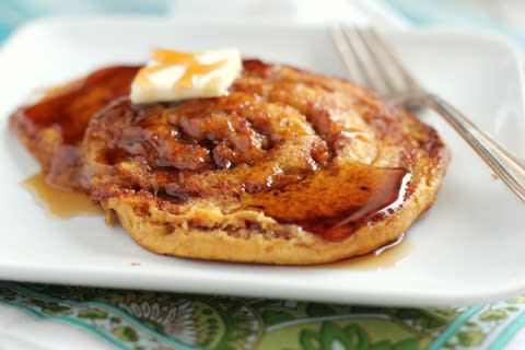 Pumpkin Cinnamon Roll Pancakes