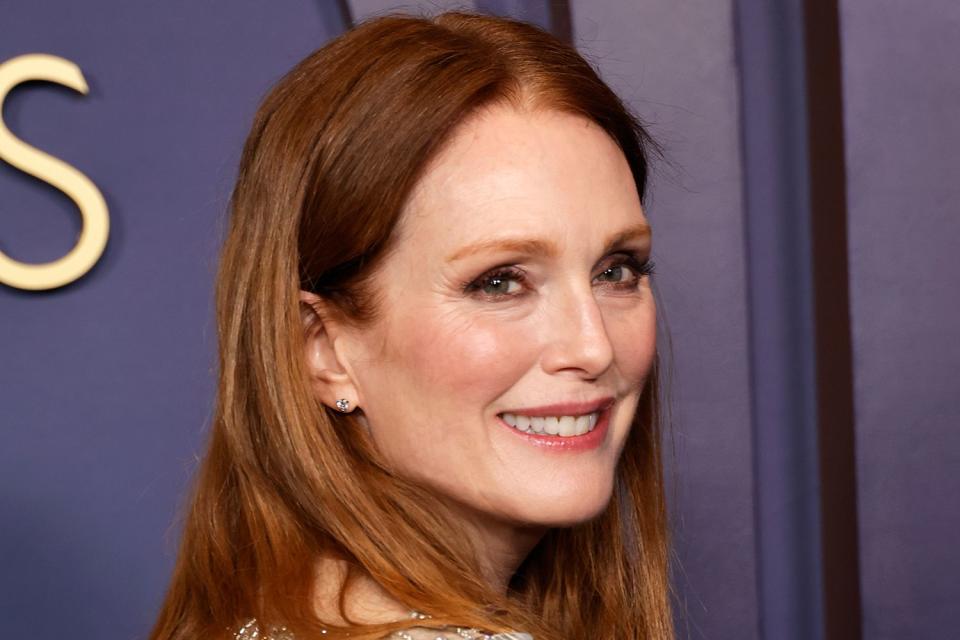 <p>Frazer Harrison/Getty</p> Julianna Moore at the Governors Awards