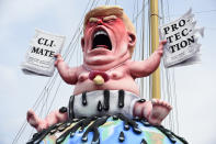 <p>A giant statue depicting U.S. President Donald Trump is seen during the Greenpeace protest at the G20 summit in Hamburg, Germany, July 7, 2017. (Photo: Fabian Bimmer/Reuters) </p>