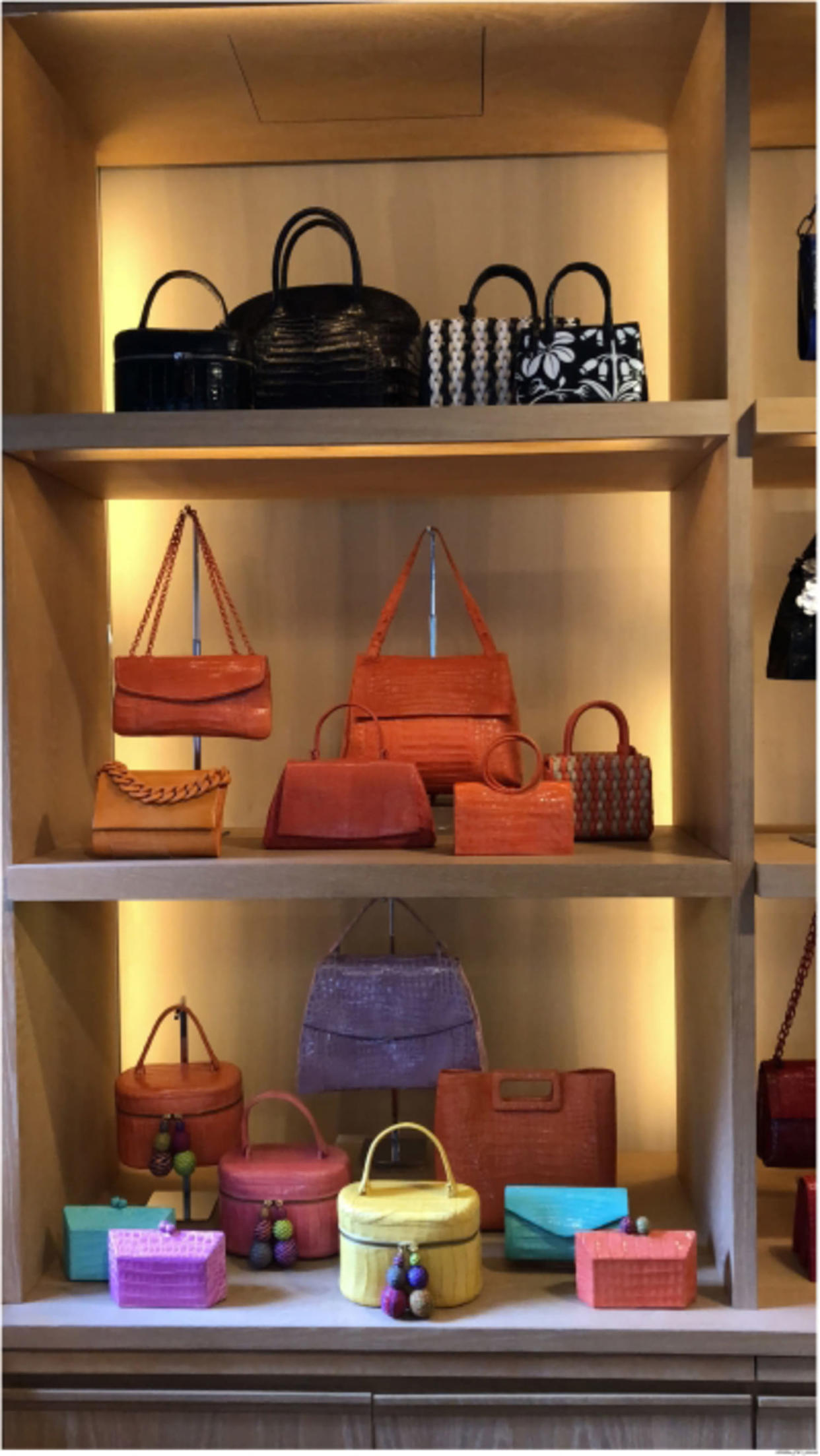 Handbags designed by Nancy Gonzalez displayed in the Gzuniga Ltd. showroom. (U.S. Dept. of Justice)