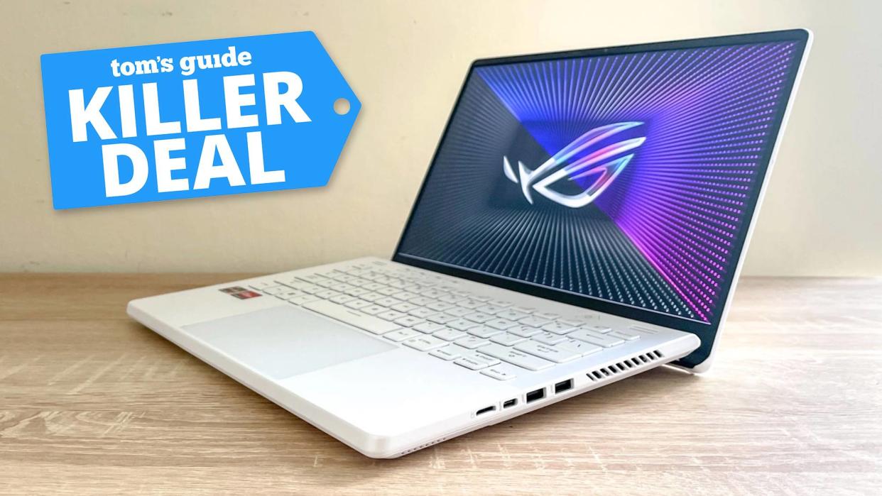  Asus ROG Zephyrus gaming laptop with a Tom's Guide deal tag 