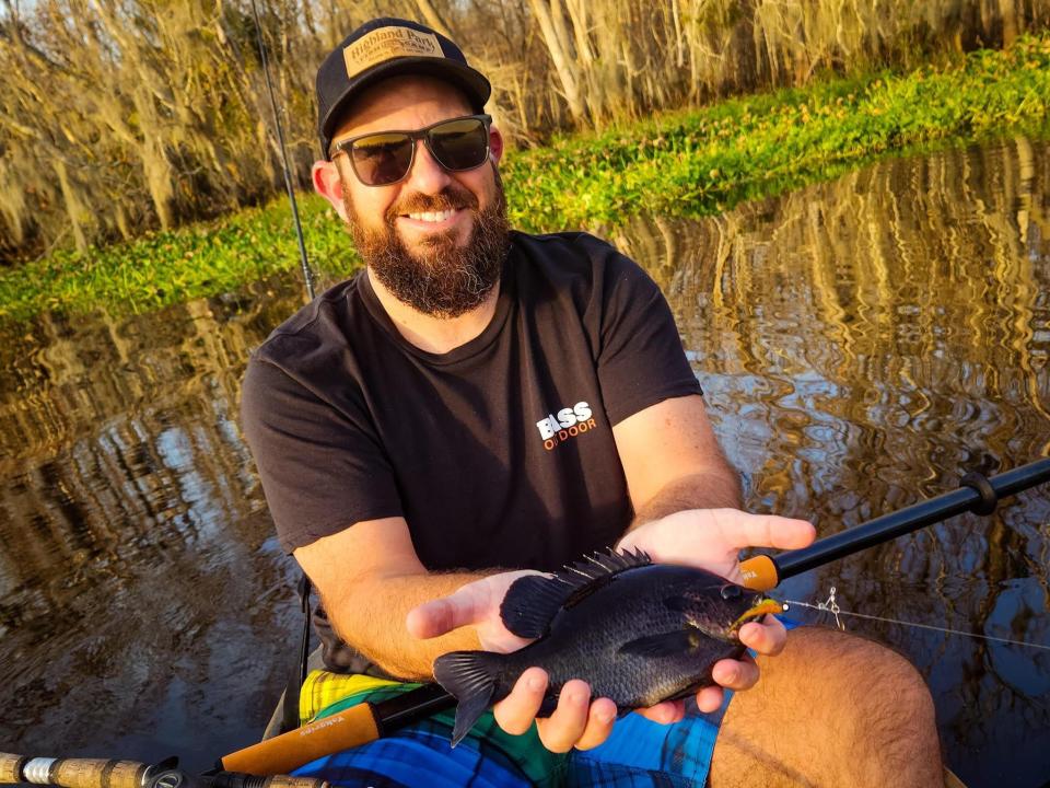 DeLand's Daniel Bass lets us know bluegill season is upon us. He caught this one from his kayak in the Norris Dead River off the St. Johns.