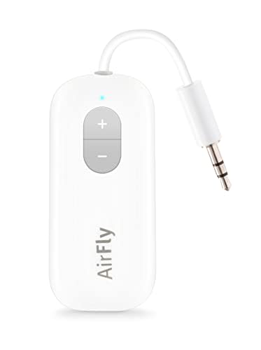 Twelve South AirFly SE, Bluetooth Wireless Audio Transmitter for AirPods/Wireless or Noise-Cancelling Headphones Use with Any 3.5 mm Audio Jack on Airplanes, Gym Equipment or iPad/Tablets (AMAZON)