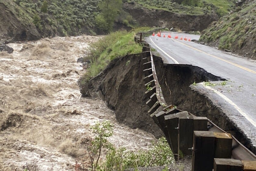 <div class="inline-image__caption"><p>Flooding in Yellowstone has destroyed roads and houses.</p></div> <div class="inline-image__credit">National Park Service</div>