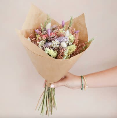 Or keep it a little more colourful with this pretty pastel dried bouquet