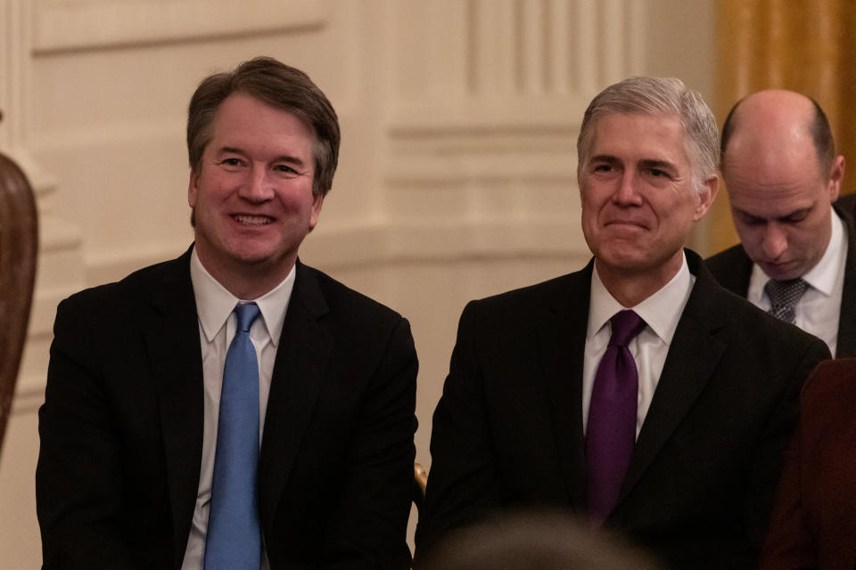 Trump likes to refer to justices Brett Kavanaugh and Neil Gorsuch as "my judges." (Photo: NurPhoto via Getty Images)