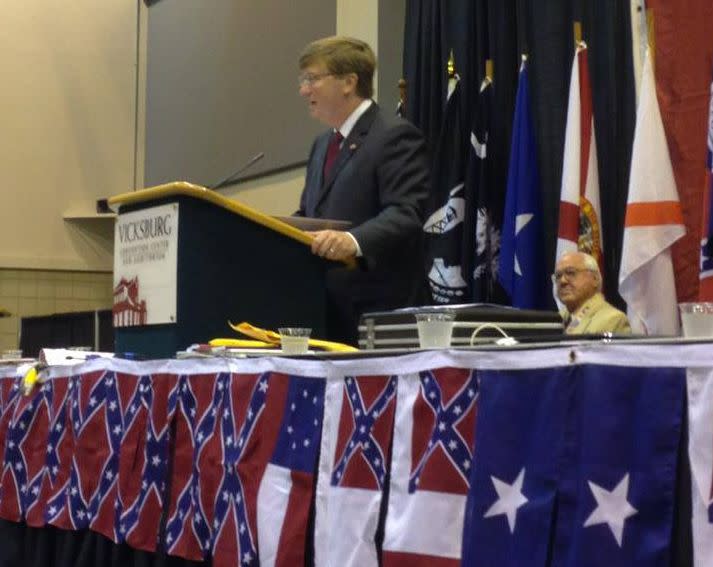 Mississippi Lt. Gov. Tate Reeves (R) spoke at a Sons of Confederate Veterans event in 2013.  (Photo: Tate Reeves Facebook page)