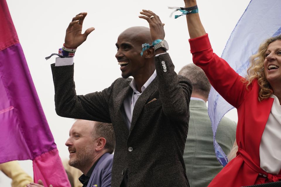 Athlete Mo Farah during the Platinum Jubilee Pageant, on day four of the Platinum Jubilee celebrations. Picture date: Sunday June 5, 2022.